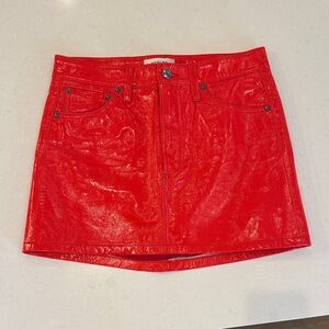 Agolde Shiny Red Mini Skirt